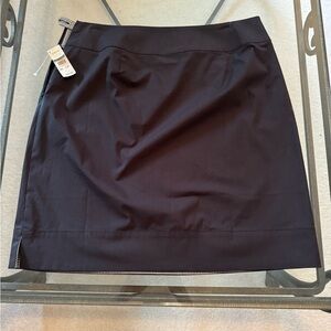Talbots stretch cotton skirt, black, size 12P. 20” long. NWT!